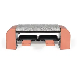 Livoo Raclette DOC306 para 2 Personas - 450W - Bandeja de Granito Extraíble - 5 Recetas con Código QR - Colaboración Marmiton