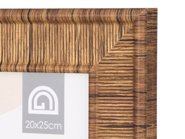 Giftdecor Portafoto Rayado 15x20 cm Surtido Plástico Madera MDF Vidrio Metal Beige Crema Marrón Plástico (Set de 24)