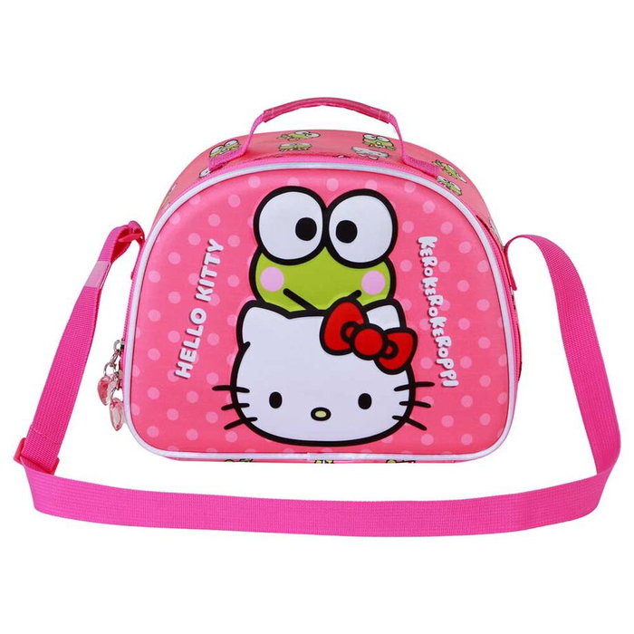 KARACTERMANIA Bolsa Portameriendas 3D Funny Hello Kitty Isotérmica Infantil con Cremallera y Correa Ajustable, 20x25,5x10cm