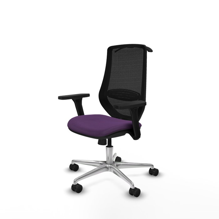 PIQUERAS Y CRESPO Silla de oficina Mardos con Mecanismo Sincro Morado y Negro