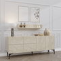 Hanah Home Stella - Consola Travertino 180cm x 55cm x 40cm con Estante de Pared