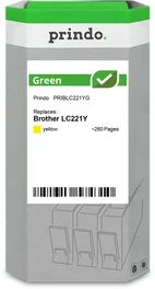 Prindo Green Cartucho de Tinta Amarillo Compatible con Brother LC221Y