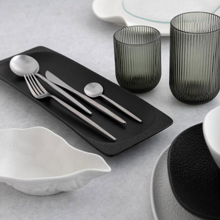 Bidasoa Bandeja Rectangular Porcelana Fosil Negro 36x12,7x2,9 cm (18 Unidades)