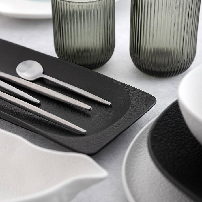 Bidasoa Bandeja Rectangular Porcelana Fosil Negro 36x12,7x2,9 cm (18 Unidades)