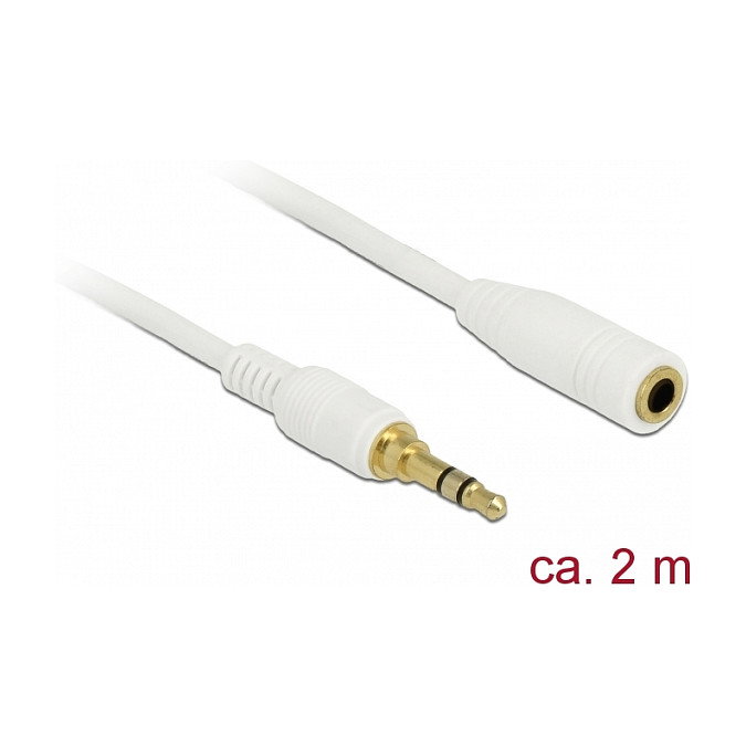 DeLOCK 85579 Cable de extensión de audio 3,5 mm 2 m Blanco