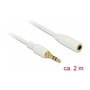DeLOCK 85579 Cable de extensión de audio 3,5 mm 2 m Blanco