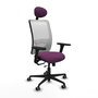 PIQUERAS Y CRESPO Silla de oficina Zulema con mecanismo Sincro/Traslack, Morado y Blanco