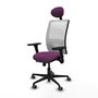 PIQUERAS Y CRESPO Silla de oficina Zulema con mecanismo Sincro/Traslack, Morado y Blanco
