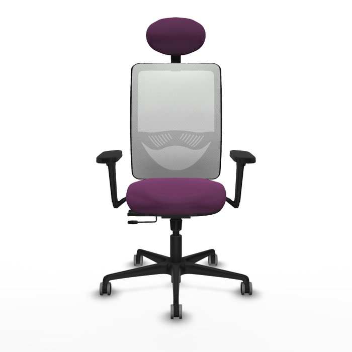 PIQUERAS Y CRESPO Silla de oficina Zulema con mecanismo Sincro/Traslack, Morado y Blanco