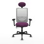 PIQUERAS Y CRESPO Silla de oficina Zulema con mecanismo Sincro/Traslack, Morado y Blanco