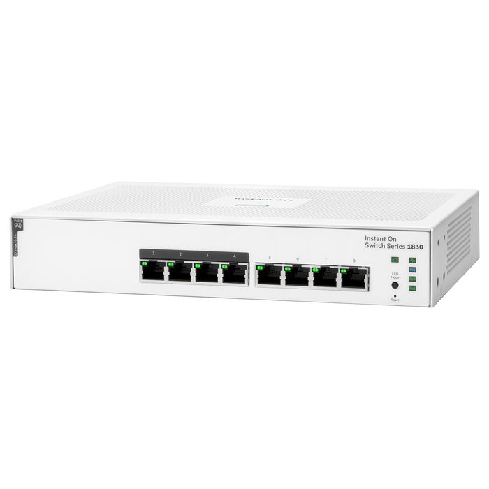 HPE Aruba Instant On 1830 Switch 8 Puertos Gigabit PoE+ 65W Gestionado L2 Montaje Rack 1U HPE Aruba Instant On 1830 Switch 8 Puertos Gigabit PoE+ 65W Gestionado L2 Montaje Rack 1U