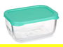 Pasabahce Fiambrera Snow Box Tapa Verde 420 ml 12.5x9.5x6 cm Vidrio y Plástico (Set de 12)