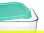 Pasabahce Fiambrera Snow Box Tapa Verde 420 ml 12.5x9.5x6 cm Vidrio y Plástico (Set de 12)