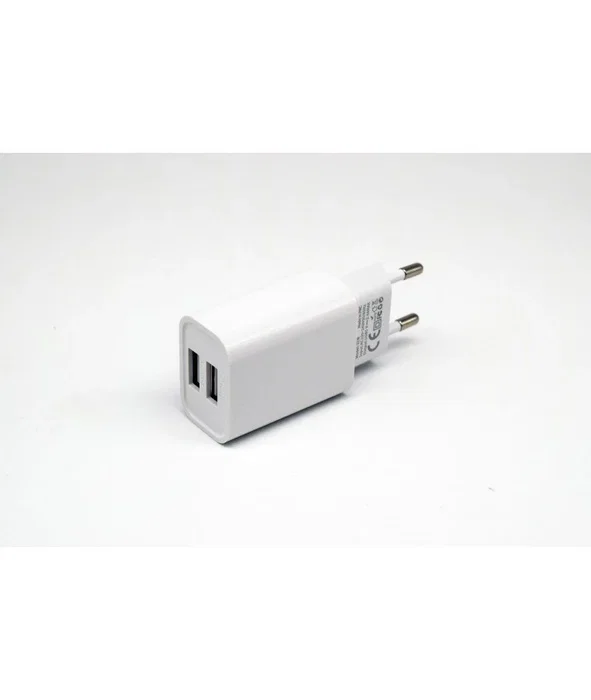 Eightt ECW-M Cargador de Pared 2 Puertos USB, 5V 2.4A, Cable Micro USB Incluido 1.2m, Blanco, Universal