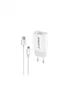Eightt ECW-M Cargador de Pared 2 Puertos USB, 5V 2.4A, Cable Micro USB Incluido 1.2m, Blanco, Universal