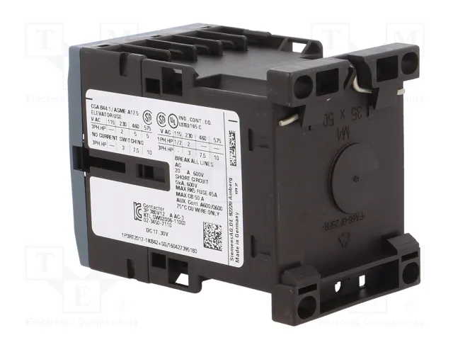 SIEMENS 3RT2017-1KB42 Contactor 3-polar 12A 24VDC
