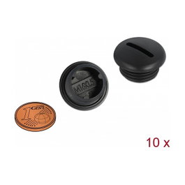 DeLOCK Tapón de cierre M16 x 1,5 negro 10 piezas
