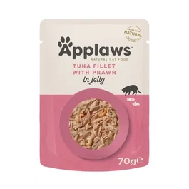 Applaws Sobres para Gato Sabor Atún con Gambas en Gelatina - 16 Paquetes de 70g