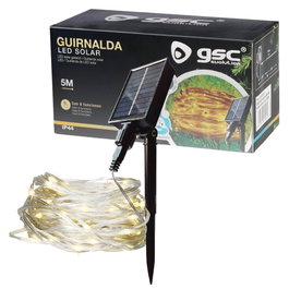 Bambasy Guirnalda LED solar 5M con 8 funciones y luz cálida