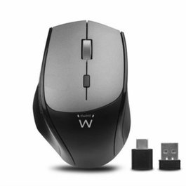 Ewent EW3245 Ratón Inalámbrico de Conexión Dual, 2400 DPI, Negro/Gris, Clic Silencioso, Ergonomía para Mano Derecha, USB-C/USB-A/Bluetooth 5.0, 7 Botones