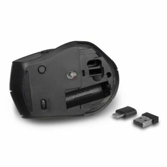 Ewent EW3245 Ratón Inalámbrico de Conexión Dual, 2400 DPI, Negro/Gris, Clic Silencioso, Ergonomía para Mano Derecha, USB-C/USB-A/Bluetooth 5.0, 7 Botones Ewent EW3245 Ratón Inalámbrico de Conexión Dual, 2400 DPI, Negro/Gris, Clic Silencioso, Ergonomía para Mano Derecha, USB-C/USB-A/Bluetooth 5.0, 7 Botones