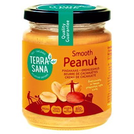TERRASANA Crema de Cacahuete Sin Sal 250g Eco Vegan, 100% Cacahuetes Tostados de Agricultura Ecológica, Sin Gluten