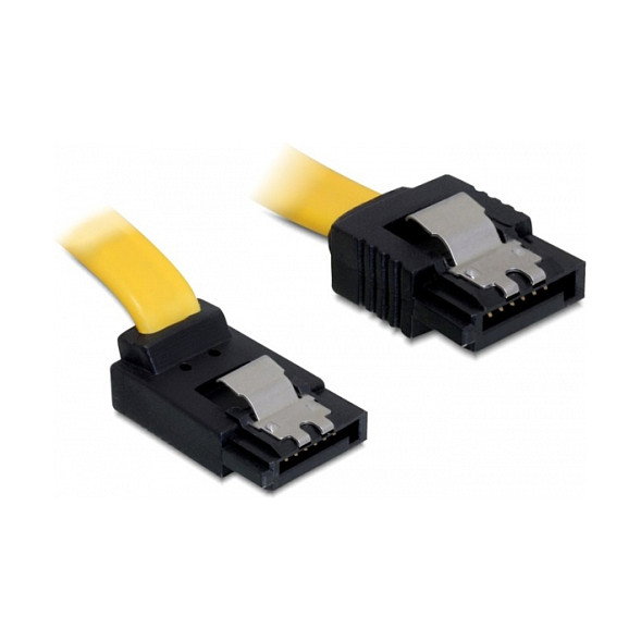DeLOCK Cable SATA 0,3 m Macho/Macho Amarillo Ángulo Superior 6 Gb/s DeLOCK Cable SATA 0,3 m Macho/Macho Amarillo Ángulo Superior 6 Gb/s