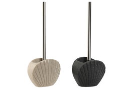 DKD Home Decor Escobillero de Resina e Inox, Pack de 2 unidades