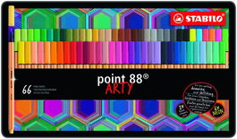 STABILO Estuche de Metal de 66 Rotuladores Point 88 Arty Line
