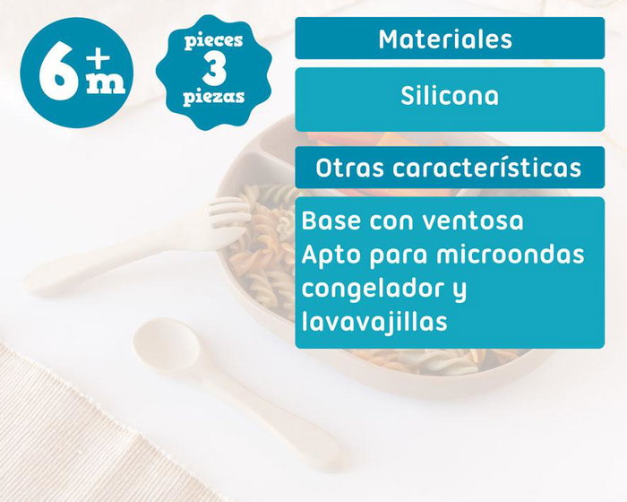 Set Vajilla Beige 3 Unidades