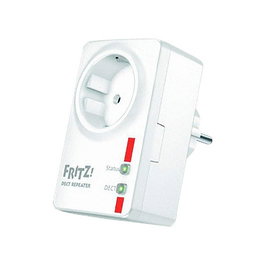 AVM FRITZ!DECT Repeater 100 - Extensor Cobertura Telefonía DECT, HD, GAP, Compacto para Enchufe, 40m/300m Alcance, 10A, 3 Llamadas Simul.