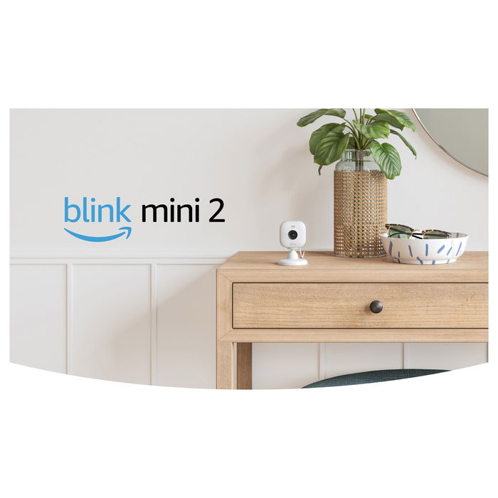 AMAZON Blink Mini 2 Cámara de Seguridad Inteligente Interior/Exterior Inalámbrica con Visión Nocturna HD Blanco