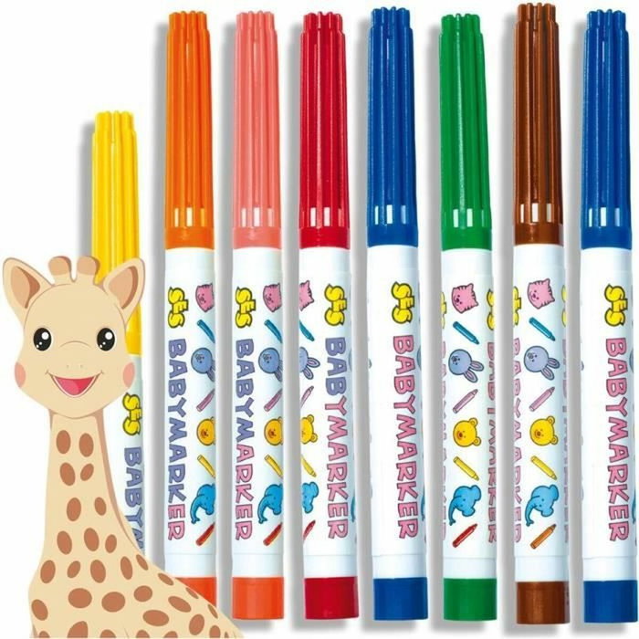 Ses Creative Sophie la Giraffe Caja de 8 rotuladores para bebé