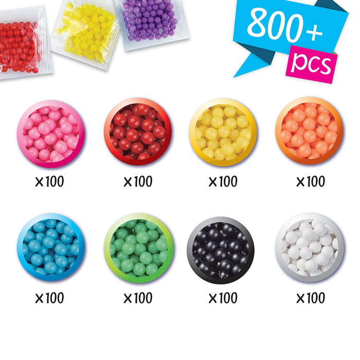 Epoch Set de Abalorios Sólidos Aquabeads con Más de 800 Abalorios para Niños a partir de 4 Años