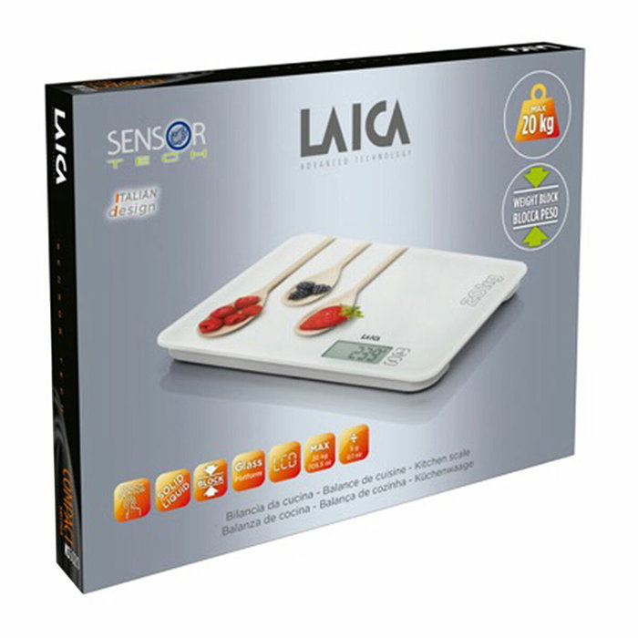 Laica Báscula electrónica de cocina diseño Cucharas, 20 kg