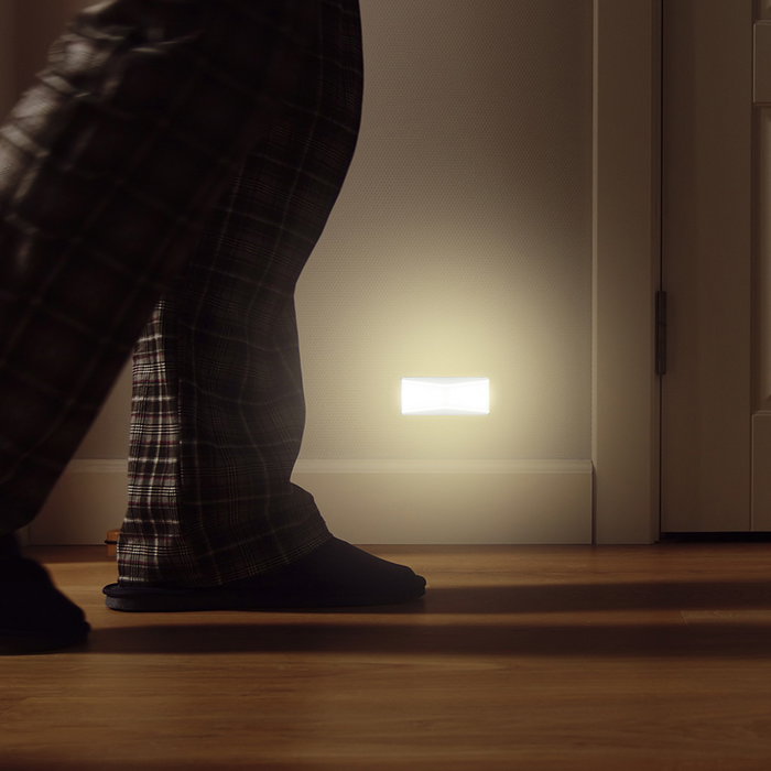 Je cherche une Idee Juego de 2 Lámparas LED con Sensor de Luz Blanca Cálida 3x7x2,5 cm