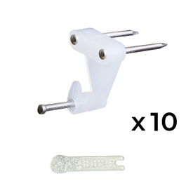 Geko Cuelga facil 3 puntas Blister 10 Unidades Plástico Transparente