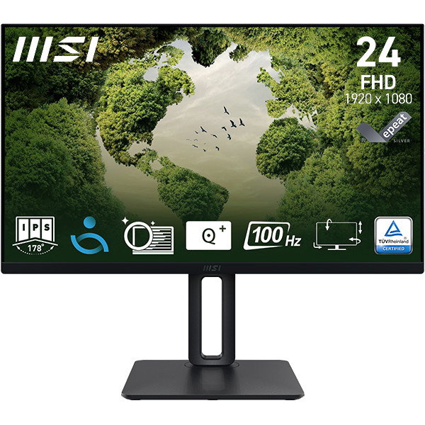 MSI PRO MP245PG Monitor de 23.8 pulg. IPS FHD 100Hz Pivot Negro