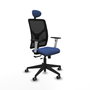 PIQUERAS Y CRESPO Silla de oficina Motilla con mecanismo Sincro/Traslack, Azul marino y Negro