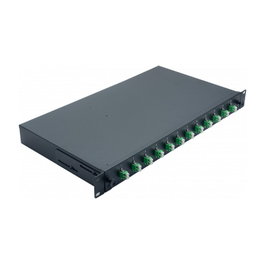 Helos LWL 19 pulg. Spleissbox 12 x LC/APC Duplex OS2, Negro