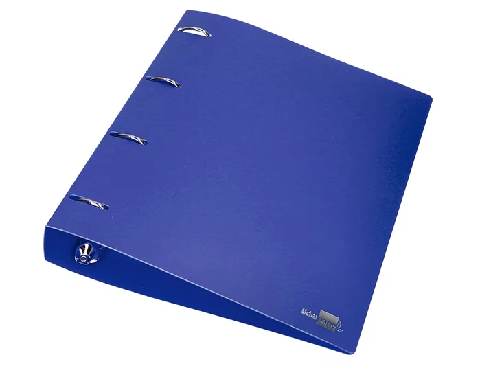 Liderpapel Carpeta 4 Anillas 40 mm Polipropileno Din A4 Azul Translucido