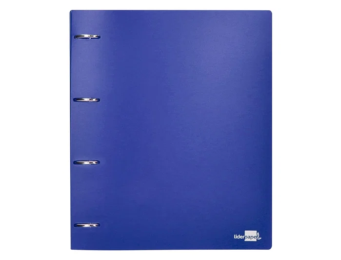 Liderpapel Carpeta 4 Anillas 40 mm Polipropileno Din A4 Azul Translucido