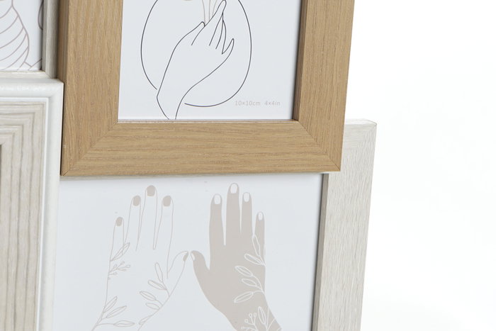 DKD Home Decor Marco Multifoto HANDS Beige para 4 Fotos