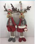 DKD Home Decor Figura Navidad Tradicional Reno Rojo Blanco Poliester 20 x 58 x 10 cm (2 Unidades)