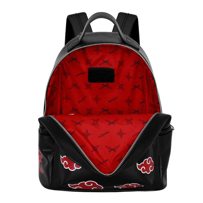 Naruto Mochila Heady Clouds Negra Urbana con Bolsillos Laterales y Interior, PVC/Poliéster, 8L Naruto Mochila Heady Clouds Negra Urbana con Bolsillos Laterales y Interior, PVC/Poliéster, 8L