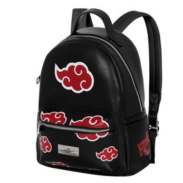 Naruto Mochila Heady Clouds Negra Urbana con Bolsillos Laterales y Interior, PVC/Poliéster, 8L