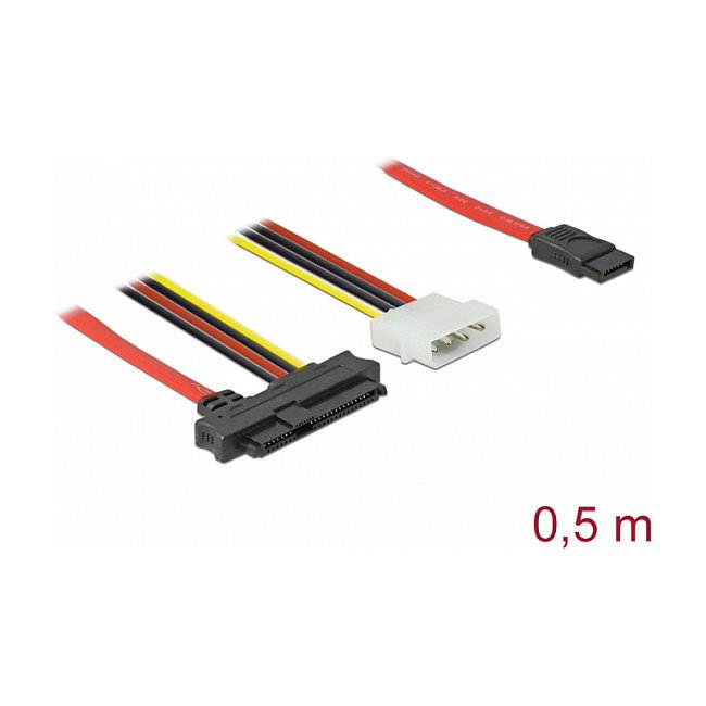 DeLOCK Cable SAS SFF-8482 + Alimentación a SATA 7 Pin, 0,5 m