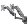 MANHATTAN Soporte de Pared Articulado con Gas Spring para 2 TV/Monitores 17" a 32" (Carga 8 kg por Pantalla), VESA 75x75/100x100 mm, Negro