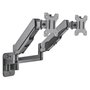 MANHATTAN Soporte de Pared Articulado con Gas Spring para 2 TV/Monitores 17" a 32" (Carga 8 kg por Pantalla), VESA 75x75/100x100 mm, Negro