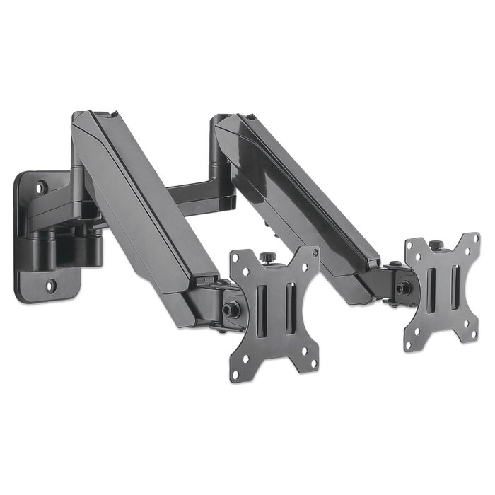 MANHATTAN Soporte de Pared Articulado con Gas Spring para 2 TV/Monitores 17" a 32" (Carga 8 kg por Pantalla), VESA 75x75/100x100 mm, Negro MANHATTAN Soporte de Pared Articulado con Gas Spring para 2 TV/Monitores 17" a 32" (Carga 8 kg por Pantalla), VESA 75x75/100x100 mm, Negro
